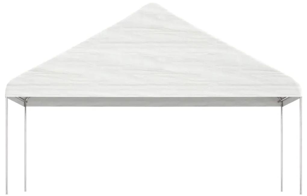 Gazebo con Tetto Bianco 5,88x2,23x3,75 m in Polietilene