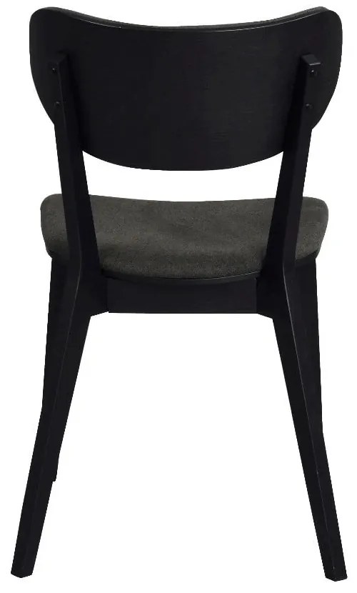 Sedia da pranzo in rovere nero con seduta grigio scuro Cato - Rowico