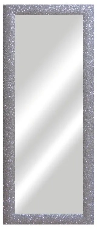 Specchio Glitterata rettangolare in legno argento 141 x 56 cm