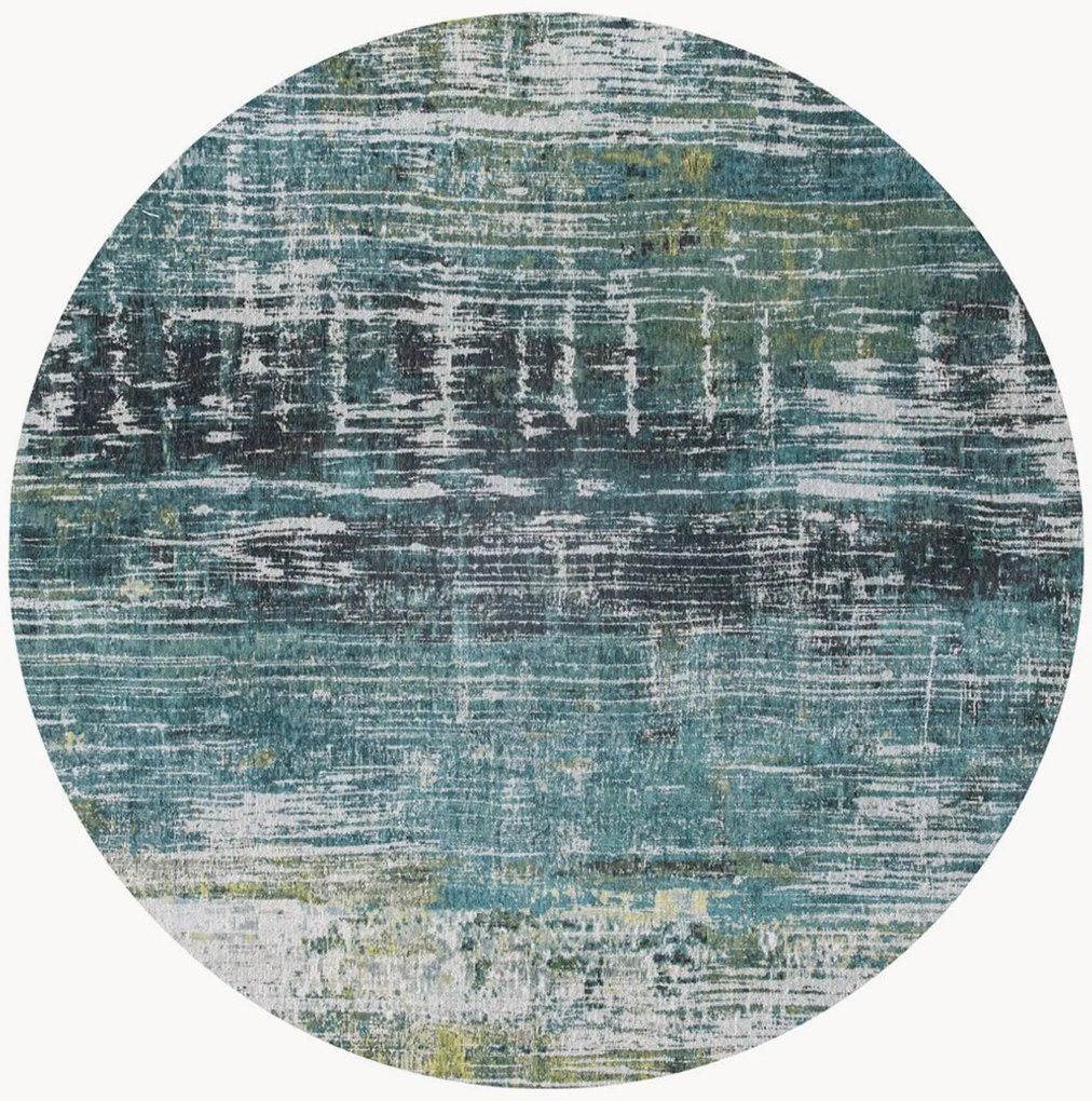 Tappeto rotondo jacquard lavabile da interno-esterno Streaks