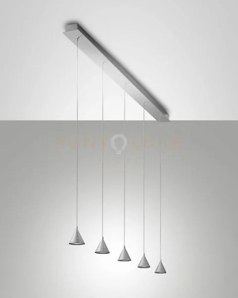 Delta sospensione 5 luci alluminio 3443-48-212