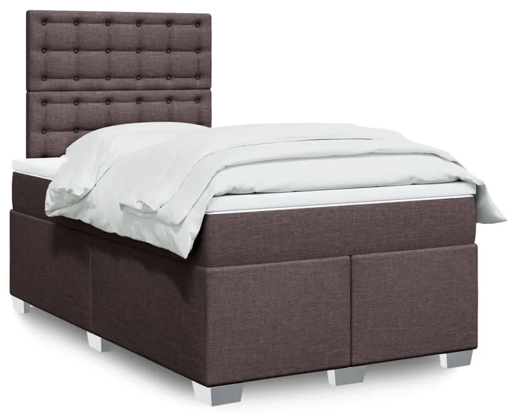 Giroletto A Molle Con Materasso Marrone Scuro 120x200cm Tessuto /