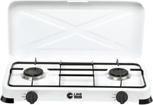 Fornello A Gas GPL Portatile 2 Bruciatori 2,2 + 2,2 kW