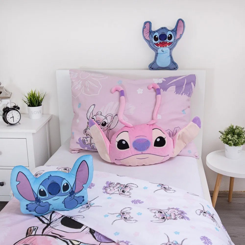Cuscino per bambini in vello 41x32 cm Lilo and Stitch "Angel Pink" – Jerry Fabrics