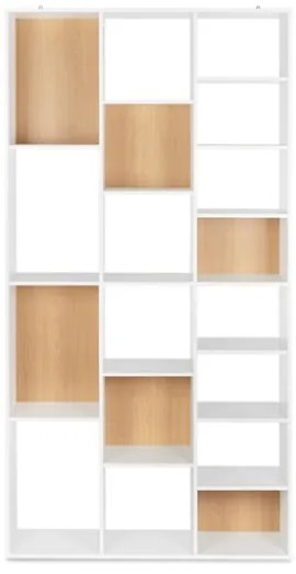 Libreria Con Vani A Cubo 92x30x178 Arctic Bizzotto Bianco-Naturale