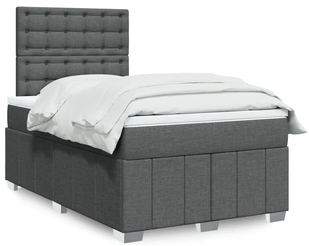 Giroletto A Molle Con Materasso Grigio Scuro 120x200 Cm Tessuto /