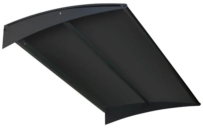 Pensilina in policarbonato grigio L 140 x P 76 cm struttura in alluminio