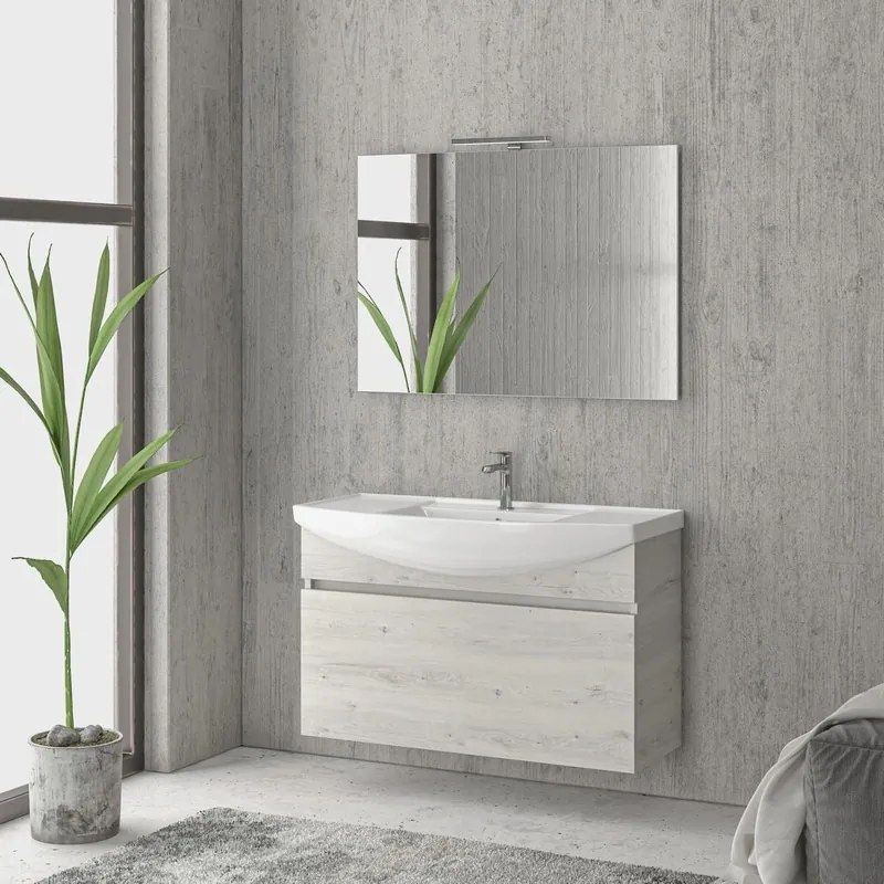 Mobile bagno 100cm sospeso con cassetto scorrevole BN-100B - KAMALU