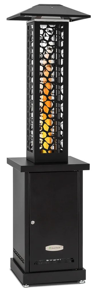 blumfeldt Heat Hunter, stufa a pellet per terrazzo, 12,2 kW, portatile, acciaio inox, nero