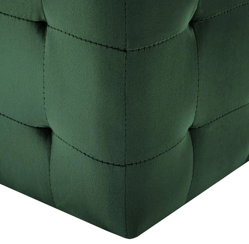 Comodini 2 pz verde 30x30x30 cm in tessuto vellutato