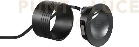 Segnapassi led onyx nero tondo 3w 420lm 4000k ip54 7,4x4,8cm