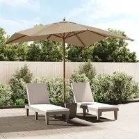 Ombrellone da Giardino con Palo in Legno Tortora 300x300x273 cm 363194