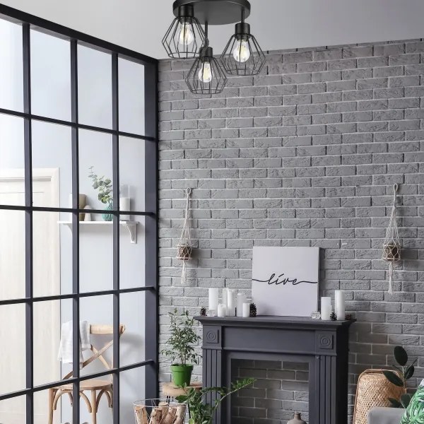 Lampadario a plafone AUDREY 3xE27/60W/230V nero