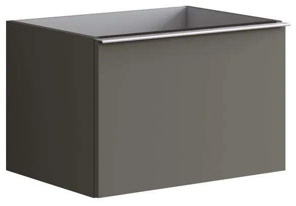 Mobile da bagno sotto lavabo Pixel plain frontale grigio carbone e maniglia alluminio brillante laccato opaco L 60 x H 40 x P 45.5 cm 1 cassetto, lavabo non incluso