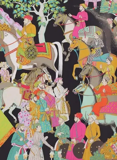 Manuel Canovas Carta da parati Dara - Noir
