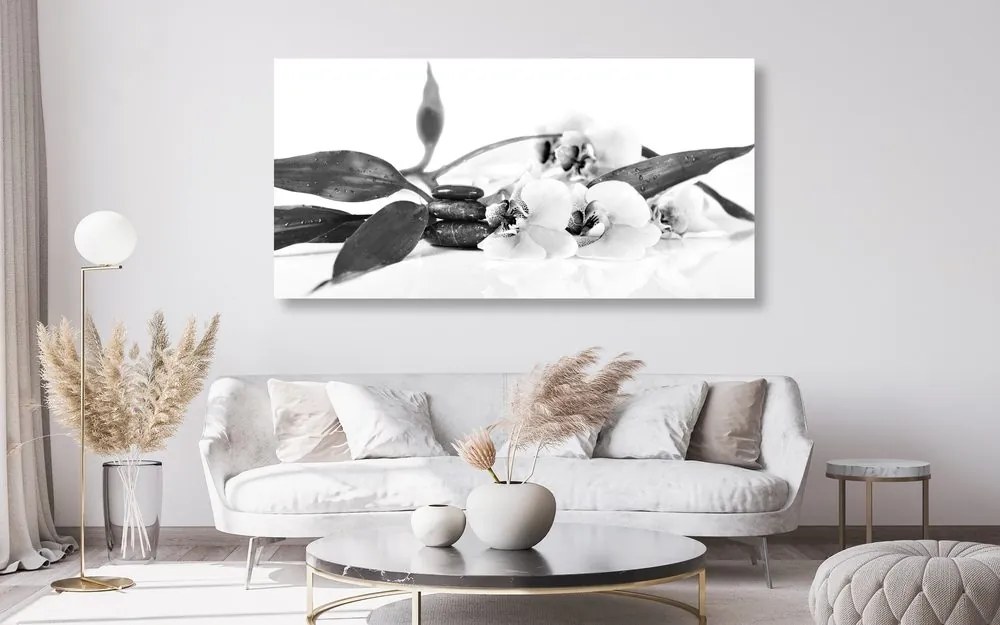 Quadro su tela – Natura morta con pietre Zen in bianco e nero