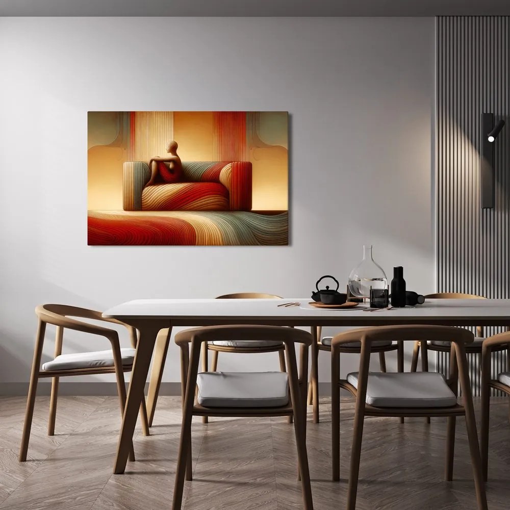 Quadro su tela – Linee astratte in toni caldi