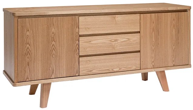 Credenza scandinava frassino con ante e cassetti L160 cm FIFTIES