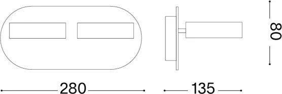 Ideal Lux - Faretto da parete LED OBY 2xLED/6W/230V CRI 90 bianco
