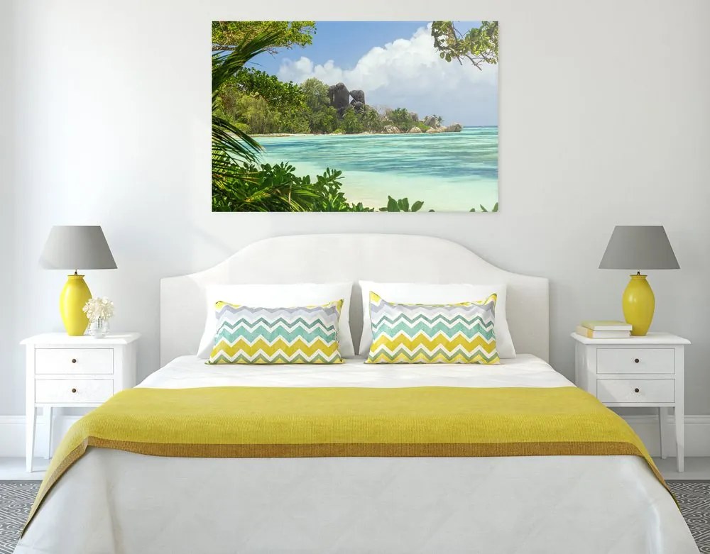Quadro su tela – Spiaggia meravigliosa sull'isola di La Digue