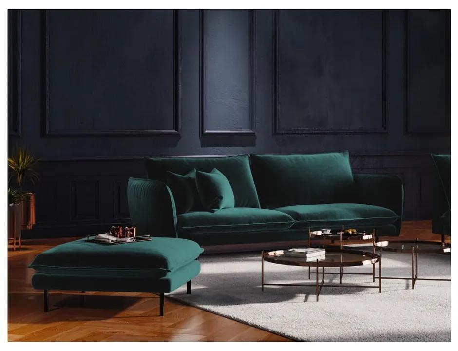Pouf in velluto verde petrolio , 100 x 80 cm Vienna - Cosmopolitan Design