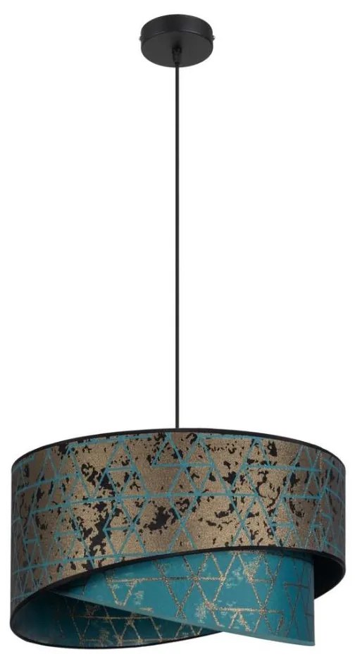 Lampadario su filo REZO 1xE27/60W/230V turchese/oro