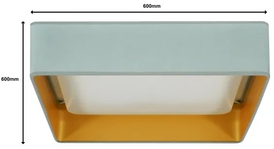 Brilagi-LED Plafoniera dimmerabile VELVET SQUARE LED/36W/230V Wi-Fi Tuya+telecomando verde menta