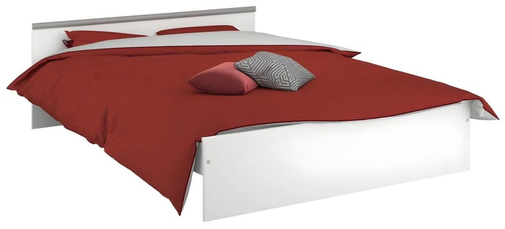 Letto con vani portaoggetti, 2 cassetti e 1 nicchia 140 x 190 cm Bianco - PABLO