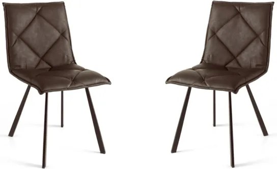 Sedia pranzo Ecopelle Caffč moderno ROLL 2 sedie