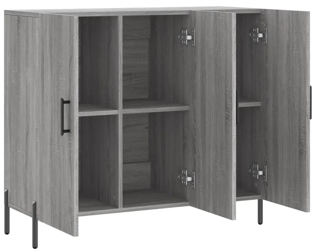 Credenza grigio sonoma 90x34x80 cm in legno multistrato