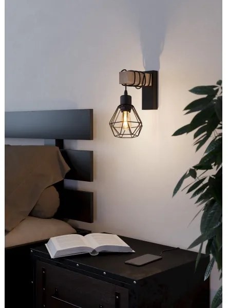 Eglo 44078 - Lampada da parete TOWNSHEND 1xE27/60W/230V