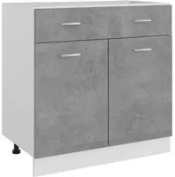 Armadio con Cassetto Grigio Cemento 80x46x81,5 cm in Truciolato cod mxl 68728