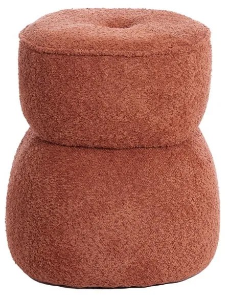 Sgabello in tessuto bouclé arancione Leyla - Light &amp; Living