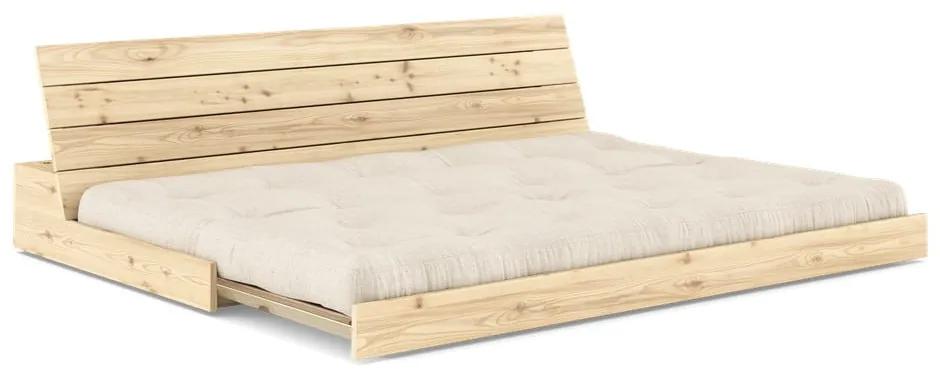 Divano letto in lino grigio e beige 196 cm Base - Karup Design