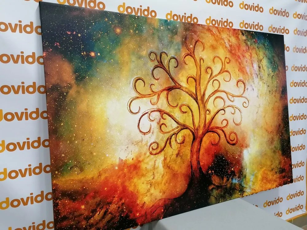 Quadro su tela – Albero della vita con astrazione dell'universo