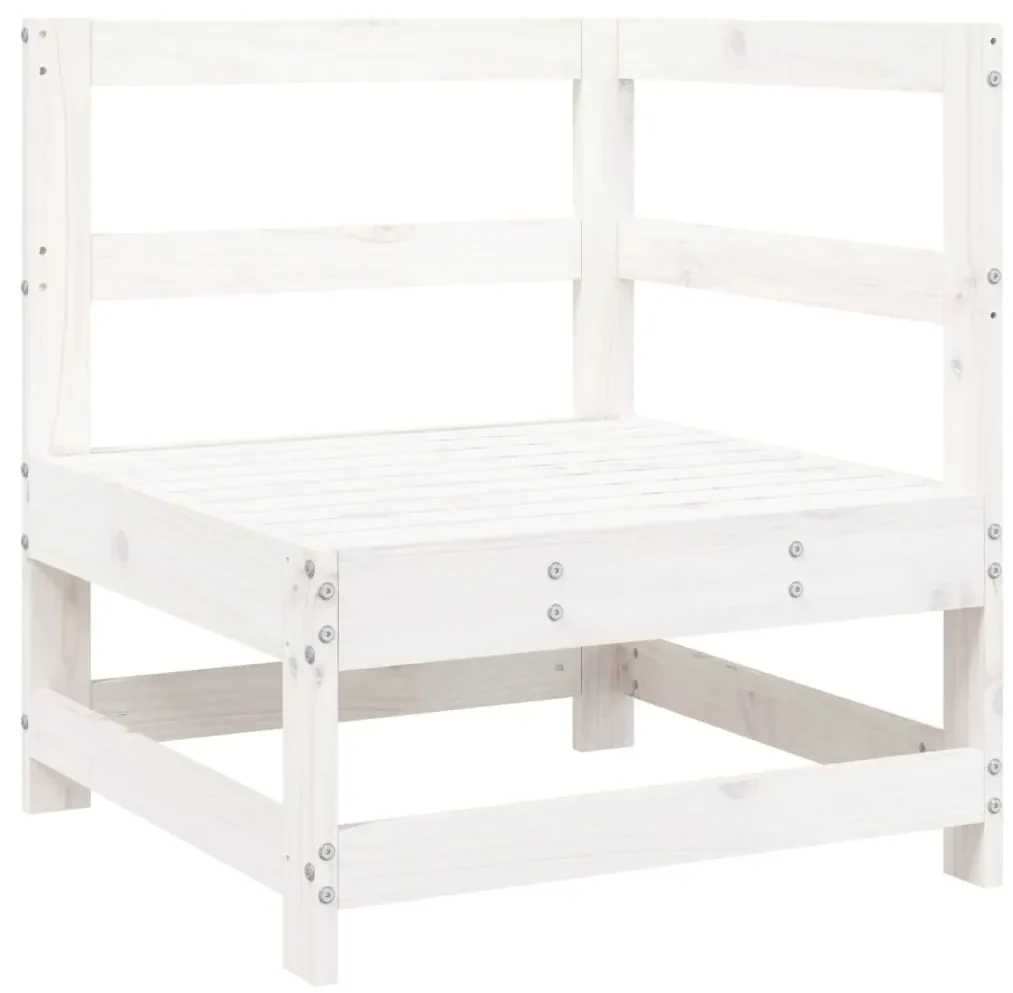 Set salotto da giardino 4 pz bianco in legno massello di pino