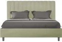 Letto imbottito Matrimoniale 160x190 cm Agueda - Senza rete,Microfibra,T verde