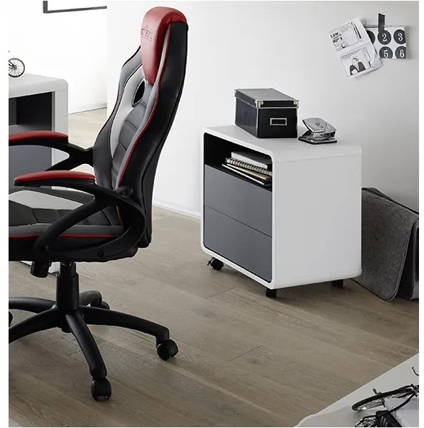 Cassettiera da ufficio TEO bianco/antracite