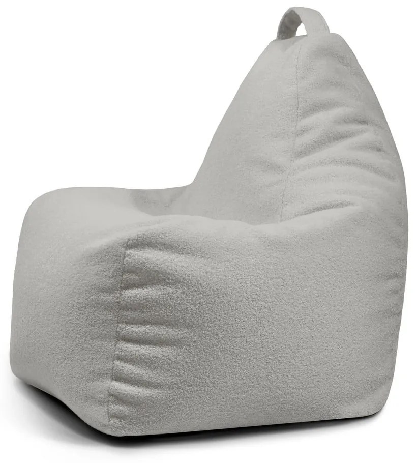 Puof a sacco grigio chiaro con rivestimento in bouclé Play Amuse – SLOWDOWN