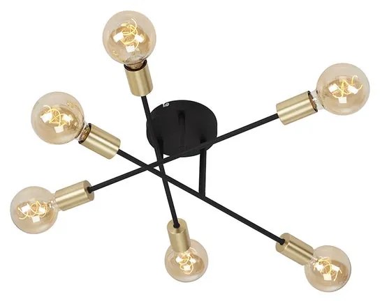 Plafoniera moderno Blacksteel Ø 55.5 cm nero IP20, 6XE27