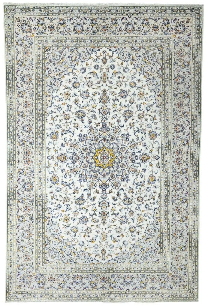 Kashan Tappeto 310x200 Beige (Iran) Annodato A Mano
