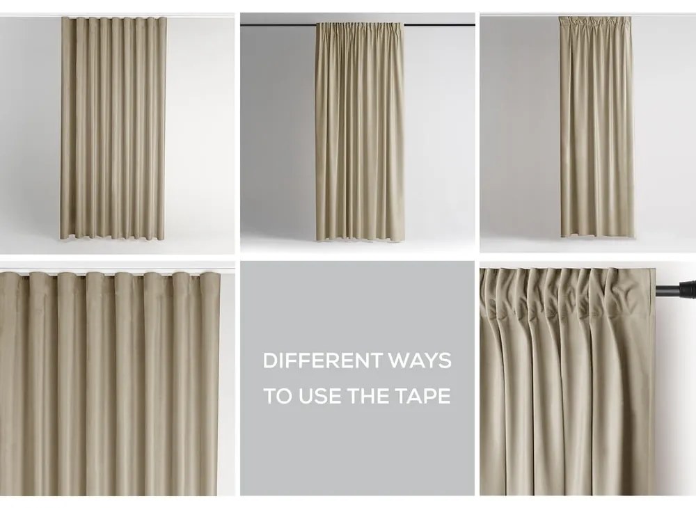 Tenda parzialmente oscurante marrone/beige in velluto 140x245 cm Pleat – Restilo