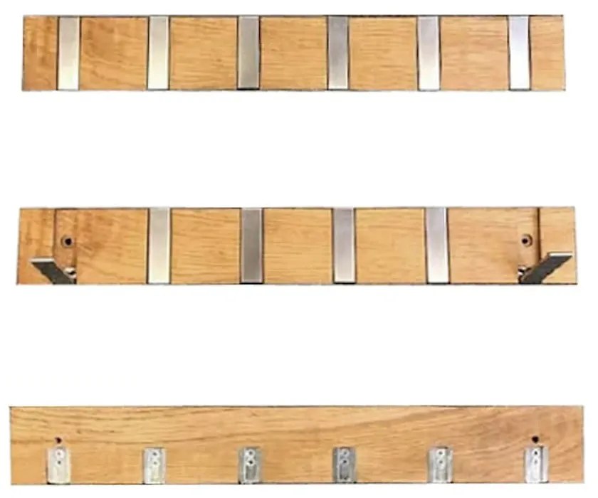 Attaccapanni in legno di quercia naturale con 6 ganci Confetti - Rowico