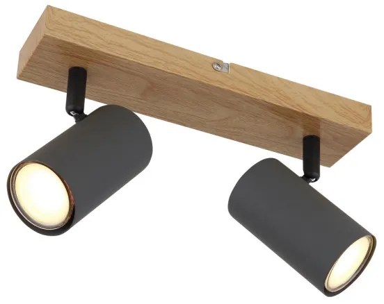 Globo 57911-2G - Faretto ROBBY 2xGU10/35W/230V grigio/marrone