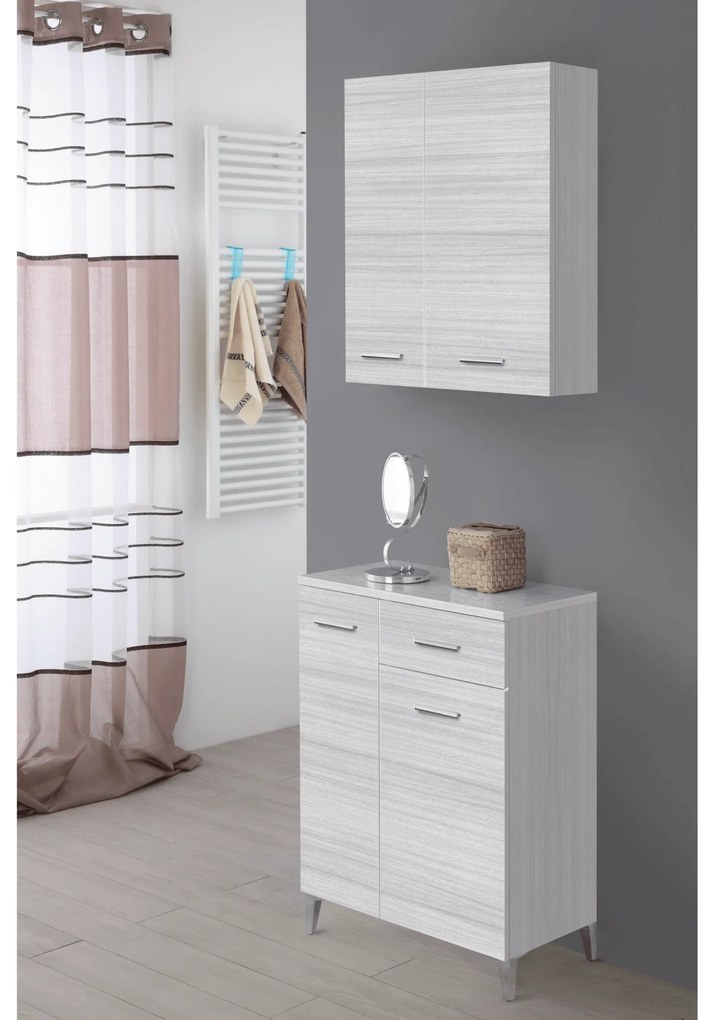 Base Multiuso a Terra 85 Cm Due Ante Un Cassetto Feridras "Stella" Grigio