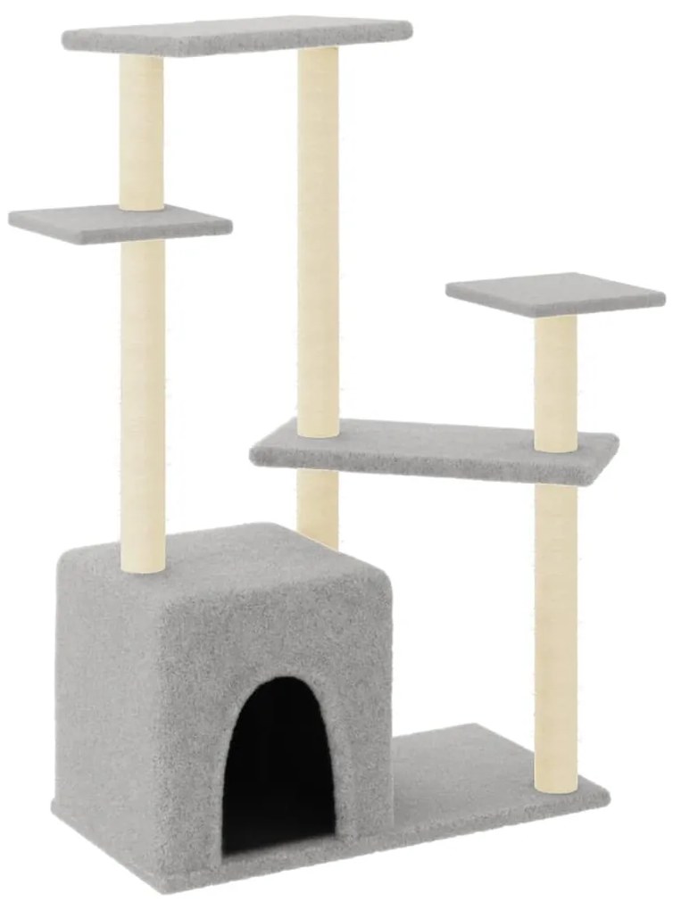 Albero per gatti con tiragraffi in sisal grigio chiaro 107,5 cm