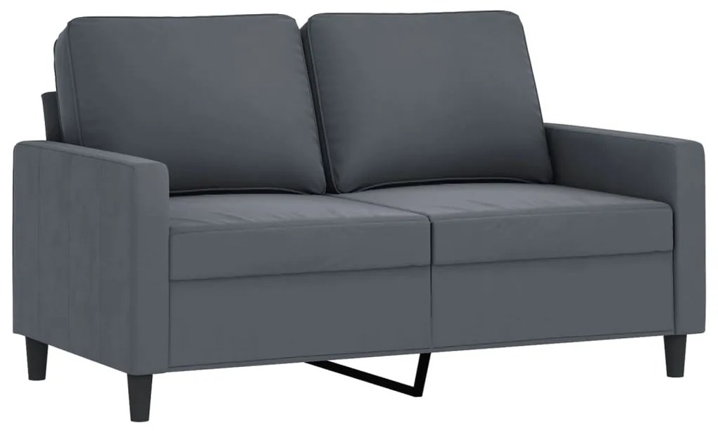 Set di divani 2 pz con cuscini grigio scuro in velluto
