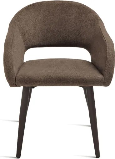 Sedia imbottita in tessuto Marrone con struttura in metallo WEST 2 sedie