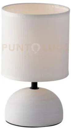 Lumetto furore bianco 1 luce attacco e14 14x24cm in ceramica e para...