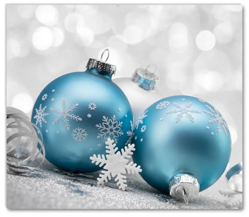 Tagliere in vetro temperato Palle di Natale Inverno Decorazioni di Natale 60x52 cm